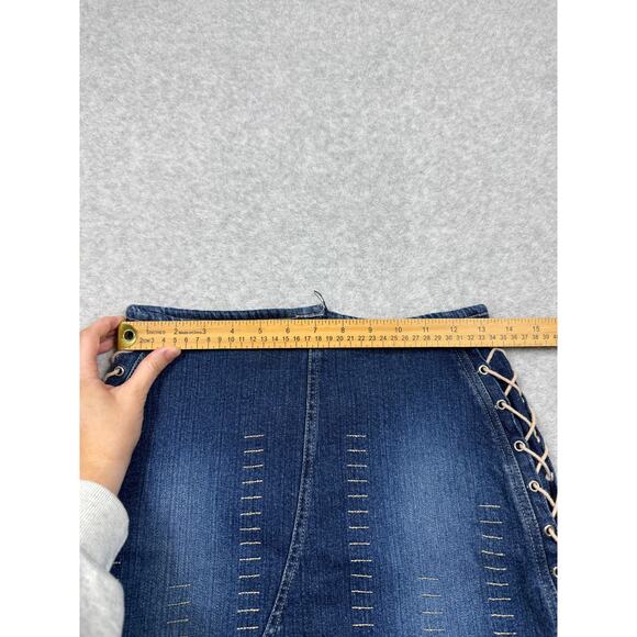 Y2k Comfort Jeans Junior Womens Size 3/4 Denim Skirt - Picture 7 of 9